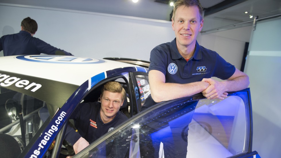 Presskonferens. Volkswagen höll presskonferens i Stockholm där årets förare i rallycross-VM presenterades. Foto: FREDRIK SANDBERG / TT.