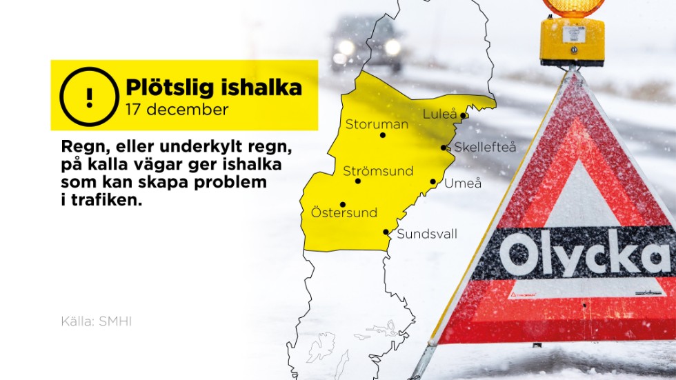 Gul varning – plötslig ishalka