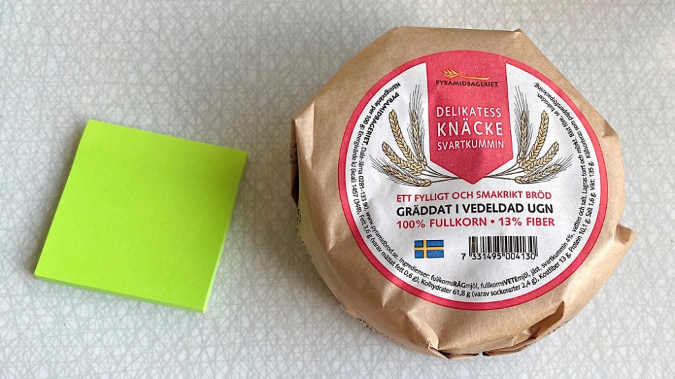 Knäckebrödet visade sig ligga i en miniförpackning.