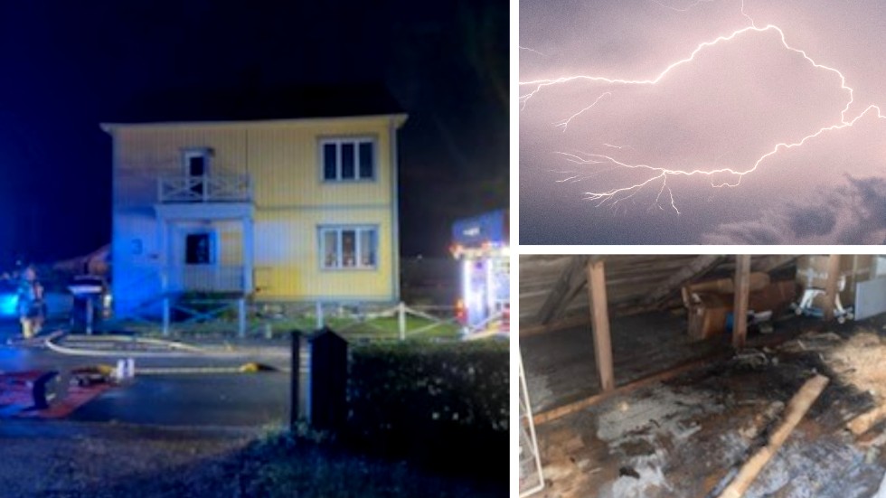 Familjen vaknade av en hög knall, blixten hade träffat deras hem.