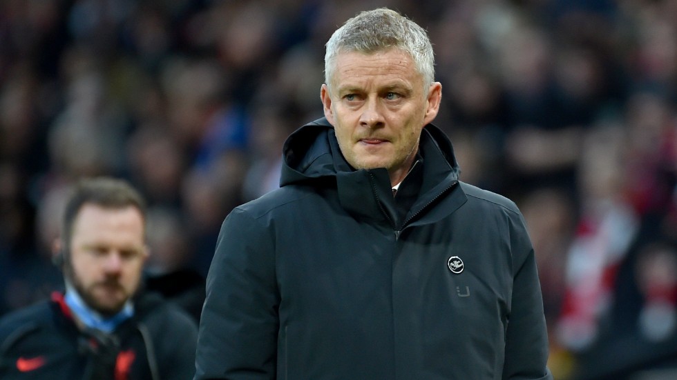 Ole Gunnar Solskjær under matchen mot Liverpool.
