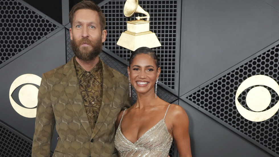 Calvin Harris och frun Vicki Hope var på besök i Norrbotten.
