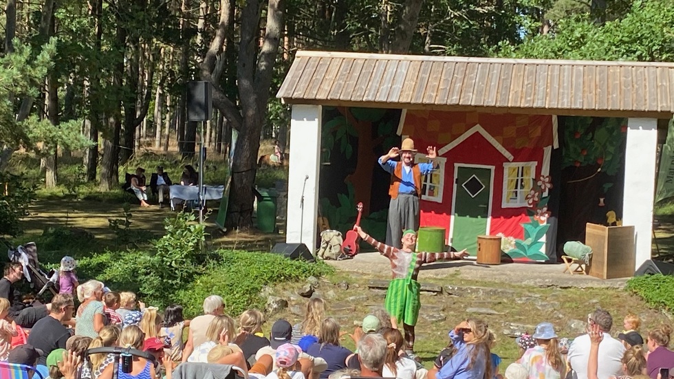 Pettson och Findus på scenen.
