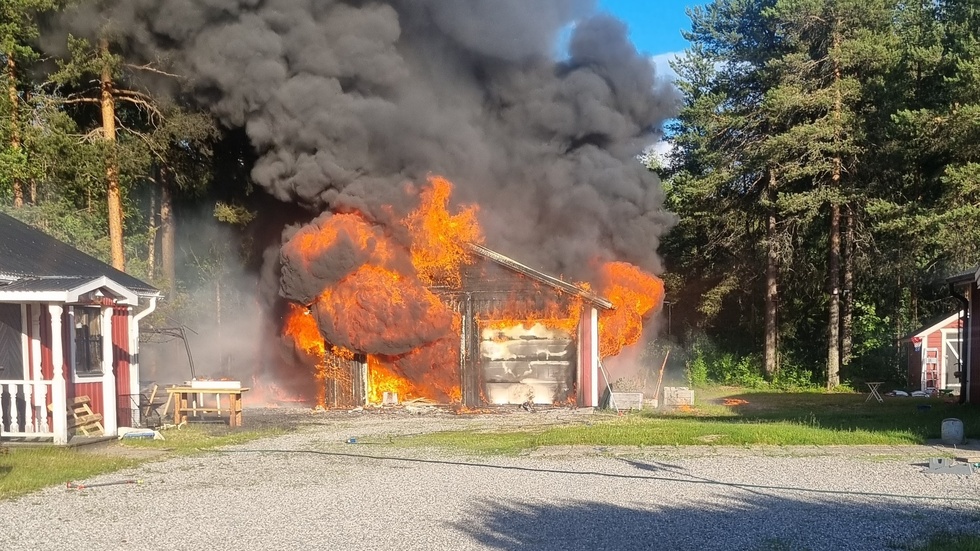 Garaget blev snabbt övertänt.