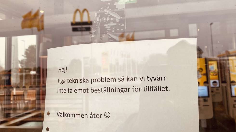 McDonald’s fick på fredagsmorgonen tekniska problem som gjorde att de inte kunde ta emot några beställningar.