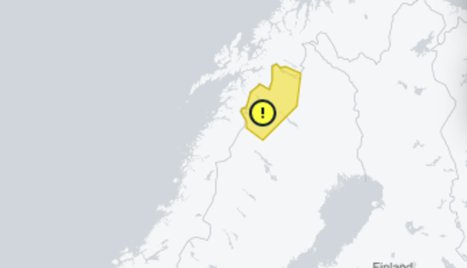 Varningen gäller de nordvästra fjällen.