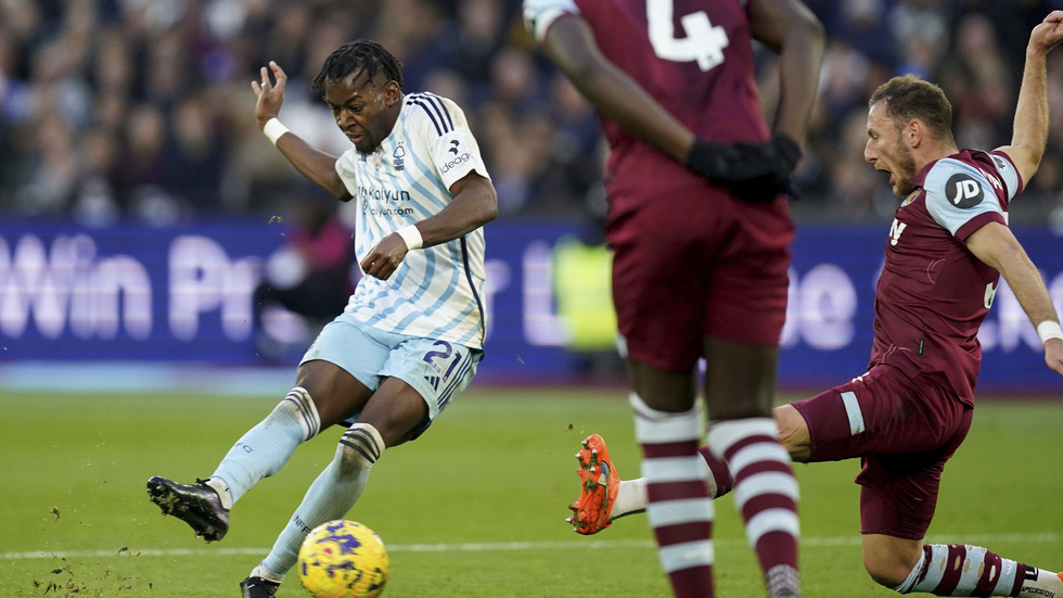 Anthony Elanga blev målskytt för sitt Nottingham i Premier League i helgen.