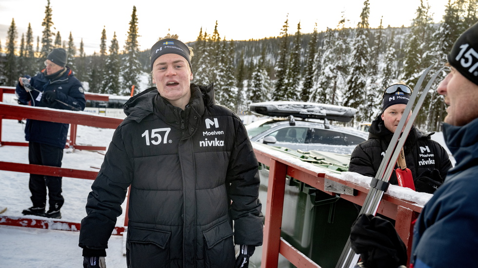 Alvar Myhlback kom trea i sprinten i Sverigepremiären i Gällivare.