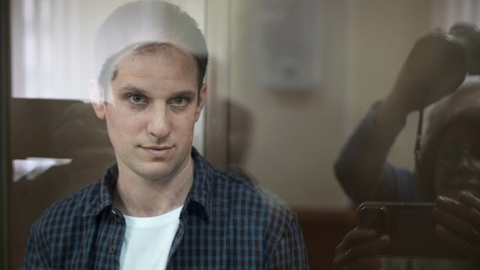 Wall Street Journal-reportern Evan Gershkovichs häktning i Ryssland förlängs med ytterligare två månader. Arkivbild från i oktober.