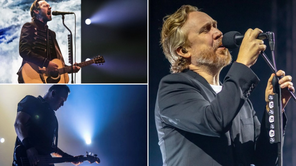Lars Winnerbäck (till höger) har samarbetat med Joakim Berg (överst till vänster) och Martin Sköld (underst till vänster) på sin nya skiva "Neutronstjärnan".