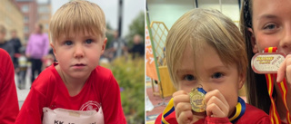 Calle, 5, fick stoltsera med medalj