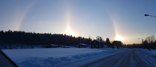 Mäktigt ljusfenomen på Skelleftehimlen – tre solpelare uppenbarade sig: "Once in a lifetime"