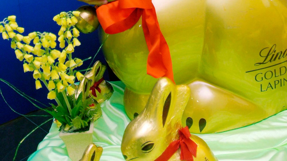 Lindt, känd för sina guldfärgade kaniner, har motvind i coronakrisen. Arkivbild.