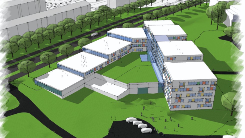 Botrygg vill bygga en skola intill Bergsvägen och Lingvallen i Övre Vasastaden.
