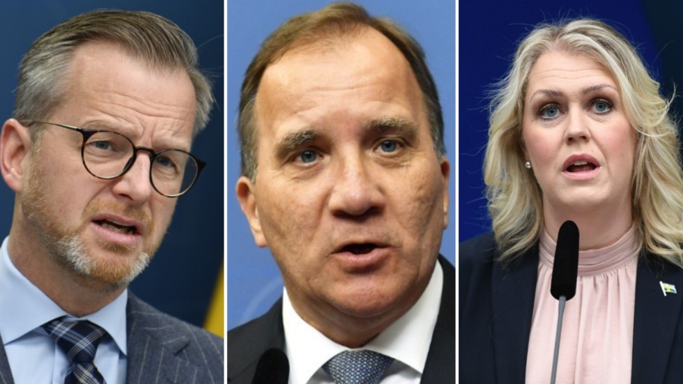 Inrikesministern Mikael Damberg (S), statsministern Stefan Löfven (S) och socialministern Lena Hallengren (S).