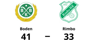 Boden besegrade Rimbo med 41-33