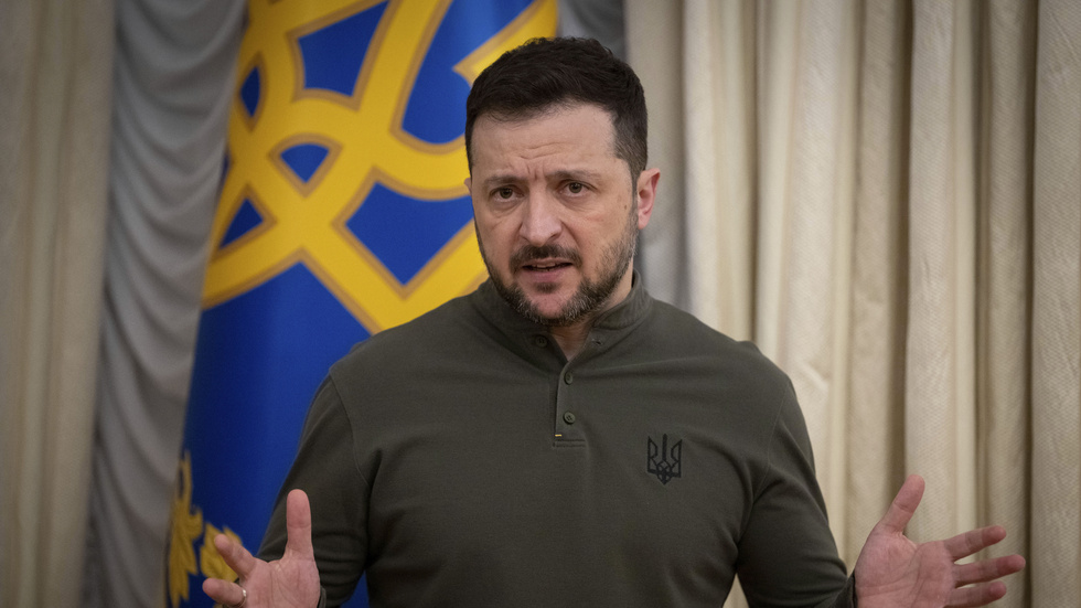 Ukrainas president Volodymyr Zelenskyj, fotograferad i Kiev i måndags.