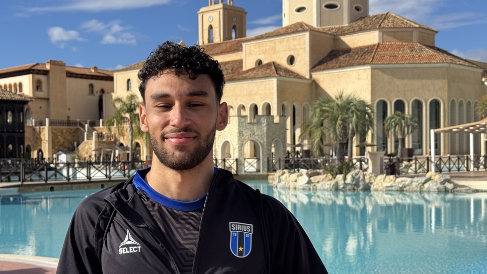 Joakim Persson vid spelarhotellet i Benidorm.