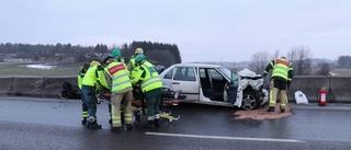 E4 stängdes av vid trafikolycka