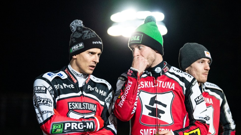 Kacper Woryna (i grön mössa) var missnöjd med sin egen prestation i kvällens SM-final mot Lejonen.