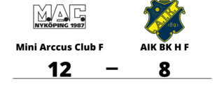 Revansch när Mini Arccus Club F besegrade AIK BK H F