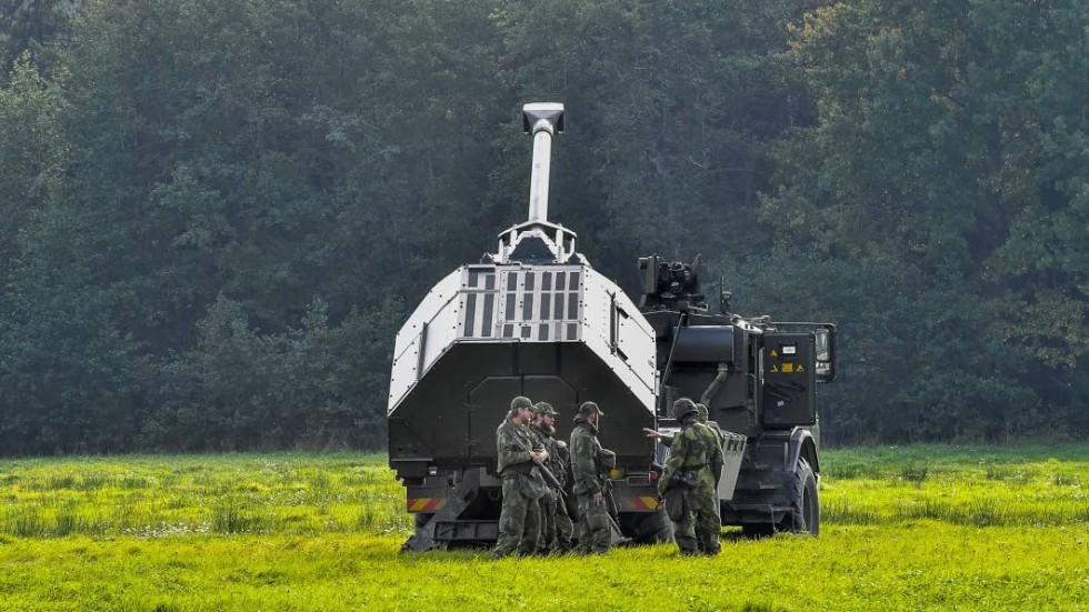 Artilleri. Här i form av nya artilleripjäsen Archer utanför Trosa under höstens försvarsövning Aurora.