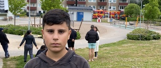 Gabriel, 13, vaknade av branden: "Jag fick springa till balkongen för att hämta luft"