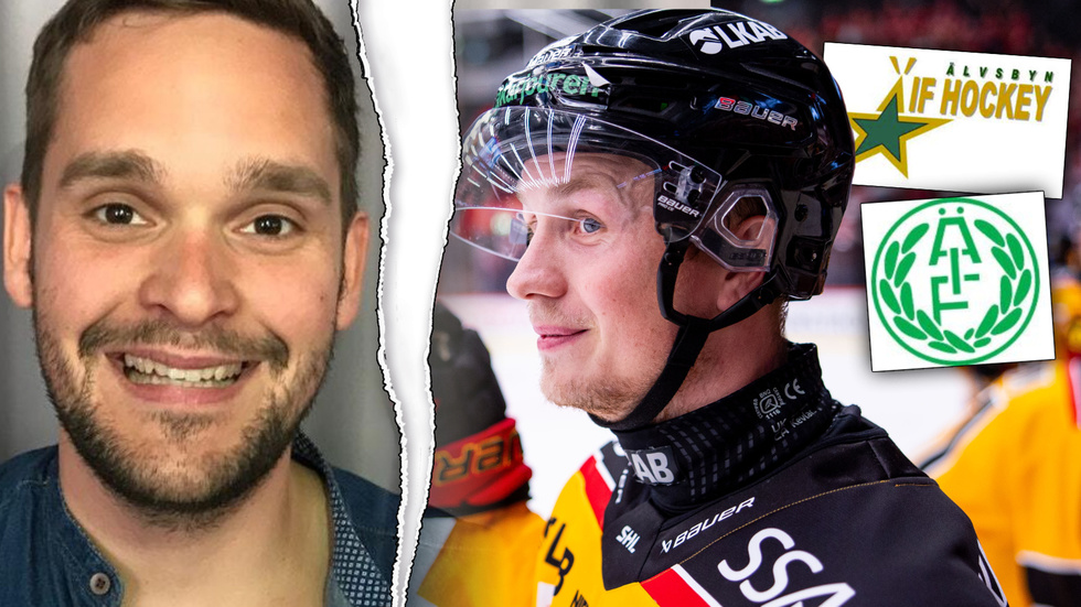 Jonas Berglund står upp för Älvsbyns logga när den sågas av experten.