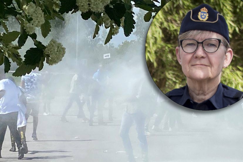Pulverdimman låg tät över skolgården när några personer tömde flera pulversläckare över studenter i lördags. Nu vill områdespolisen Pirjo Svegréus få tag i både gärningsmännen och ägarna till de förmodat stulna släckarna.