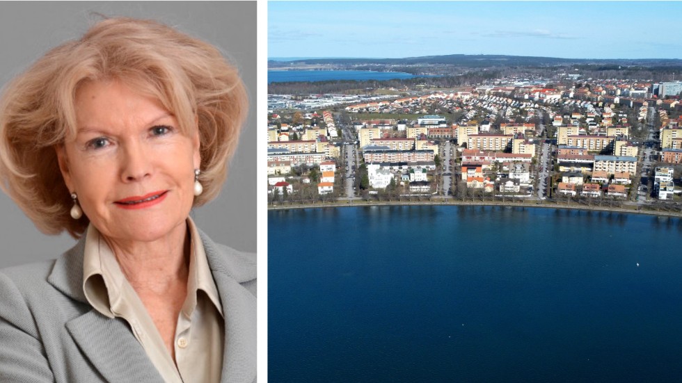 "Motala finns alltid i mitt hjärta" , säger skådespelaren Helena Kallenbäck, som är uppväxt här. Bilden är ett montage. Motalabilden är en arkivbild. 
