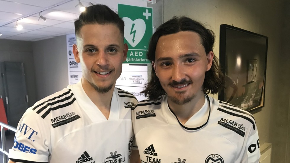 Maifs matchhjältar i 5-1-matchen mot Rynninge. Alexandar Mutic gjorde tre mål och Adam Bark två mål.