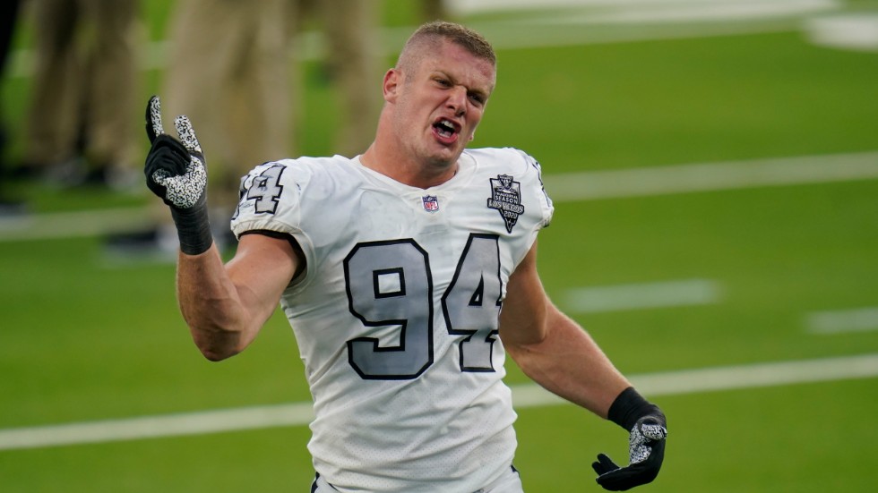 Las Vegas Raiders Carl Nassib. Arkivbild.