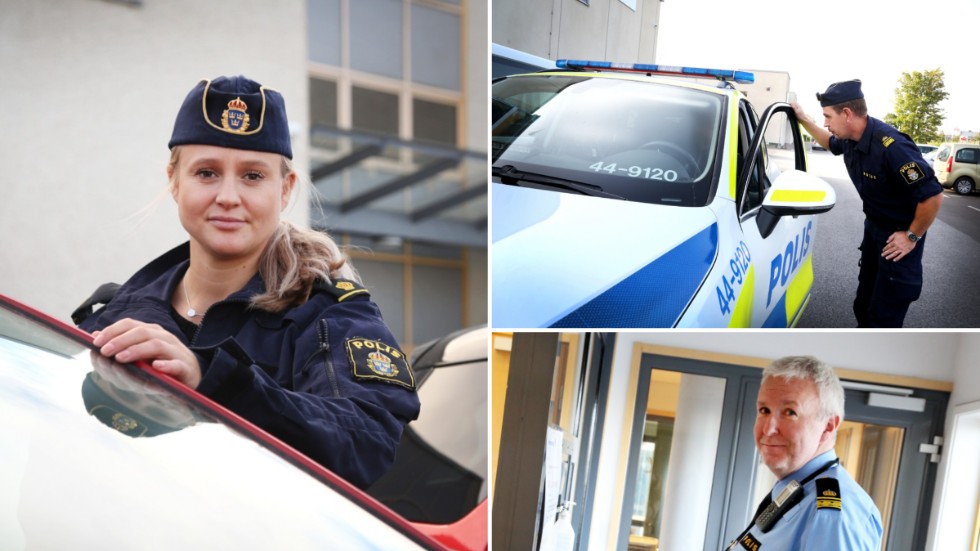 Jennifer Andersson bytte Norrmalm i Stockholm mot polishuset i Visby för fyra år sedan. Högst upp till höger syns Mattias Wallin och längst ner syns Thomas Rasch som också flyttat till Gotland för jobb hos polisen. 
