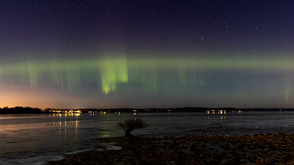 Norrsken över Roxen, 14 mars 2022. 
