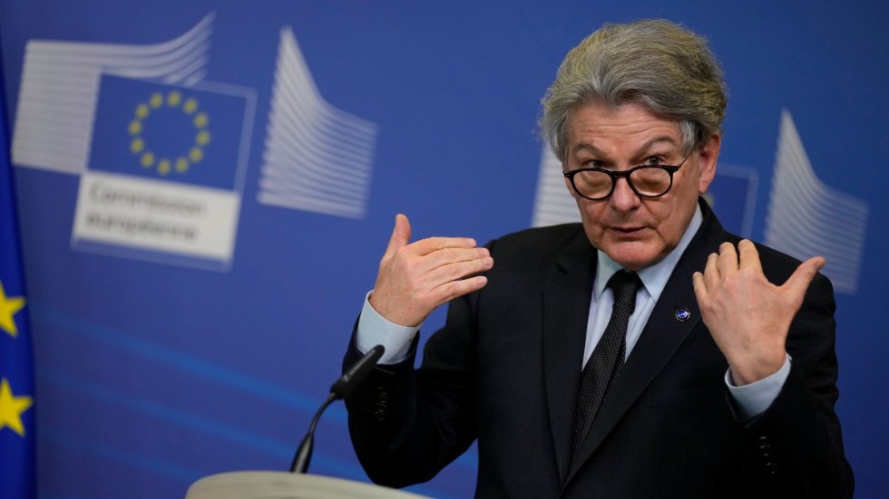 EU:s inremarknadskommissionär Thierry Breton. Arkivbild.