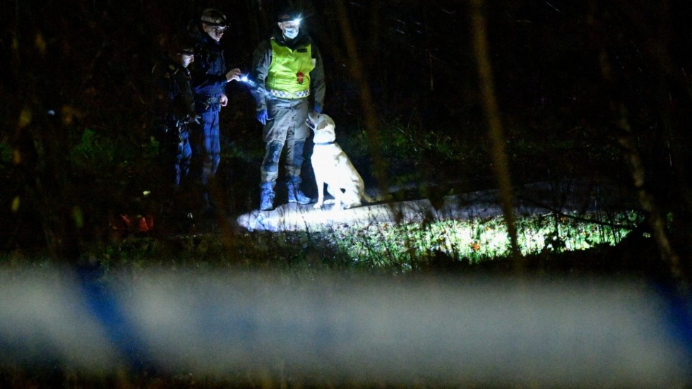 Arkivbild. Polisen sökte med hundpatrull efter gärningsmannen.

