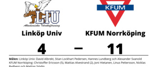 Målfest för KFUM Norrköping borta mot Linköp Univ