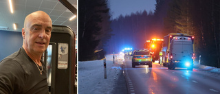 Roger satt på olycksbussen – försökte rädda chaufförens liv