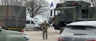 Förvåningen: Stort antal tyska militärfordon intog Gumsbacken