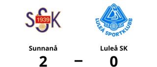 Sunnanå för tuffa för Luleå SK – förlust med 0-2