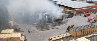 Brand vid sågverk i Ljusne under kontroll