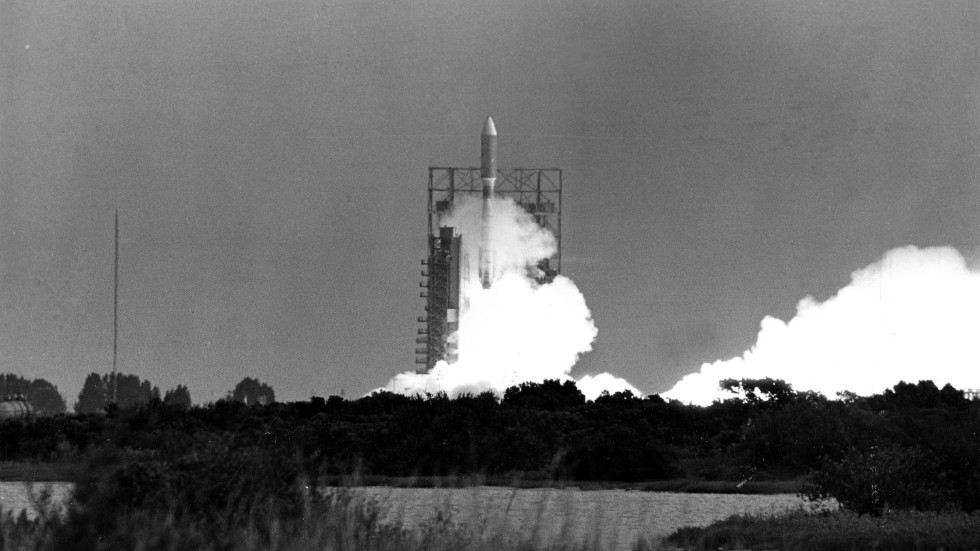 The Voyager 2 lyfter från Cape Canaveral i Florida i USA den 20 augusti 1977.