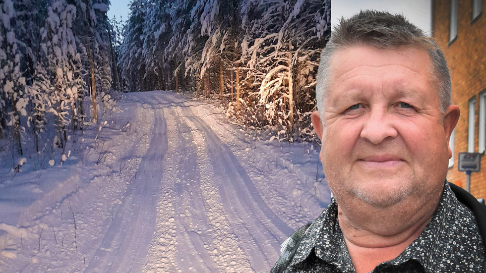 ”Det var långtråkigt och fanns inget att göra den helgen, så jag hoppade på skotern”, säger Tomas Mörtberg (C),  kommunalråd i Övertorneå, som drog skidspår på elljusspåret i Juoksengi. Bilden är ett montage.