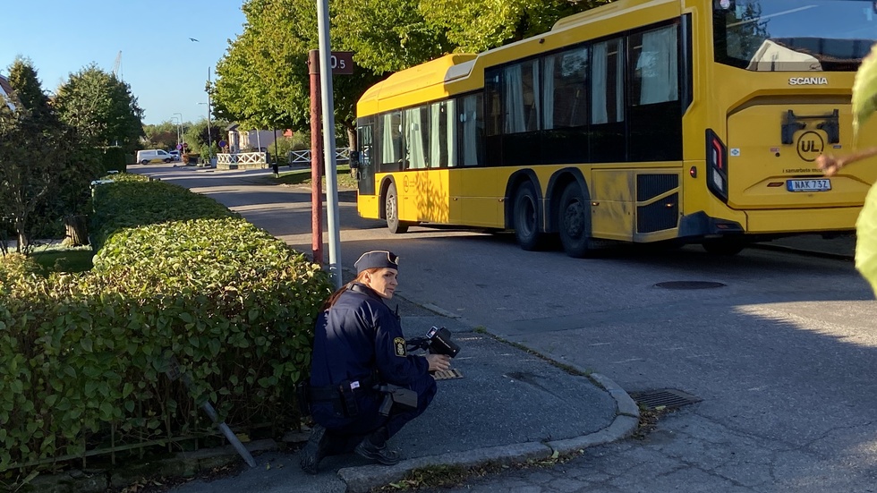 Polis mätte hastigheter på Långgatan på önskemål från boende under torsdagen. Alla fordon höll hastigheten!