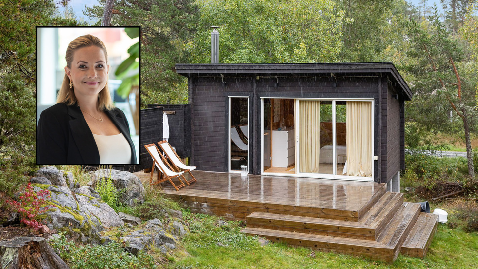 "Det är ju jättekul att huset uppmärksammas. Det är ett lite coolt hus, tycker jag", säger mäklaren Elin Bjurevall på Skandiamäklarna.