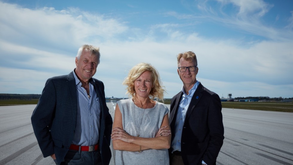 Pigge Werkelin, Tiina Mykkänen och Michael Juniwik ingår i ledningen för det nya gotländska flygbolaget. 