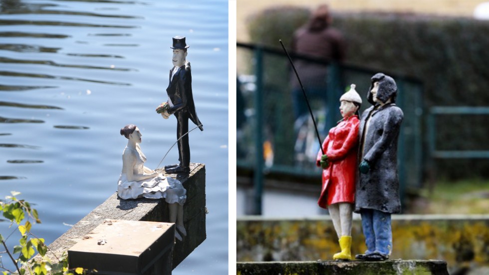 Från början stod Lars ensam och fiskade vid Färjebron. Sedan gifte han sig med Bodil som tog över spöet. Sedermera bytte de också till för fiske mer ändamålsenliga kläder. Nu oroas de över framtiden, men får lugnande besked från kommunen.