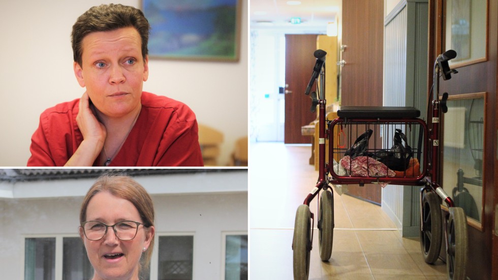 Angelica Dunstrand och Åsa Carlsson, som jobbar vid Hemse äldreboende, tycker att politikerna kört över dem.  