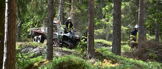 Man klämdes fast under stor stenbumling