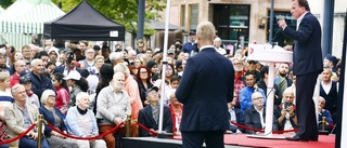 Stefan Löfven valspurtade på Fristadstorget